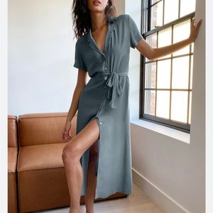 Aritzia NWT Wilfred gray blue shirt dress - L